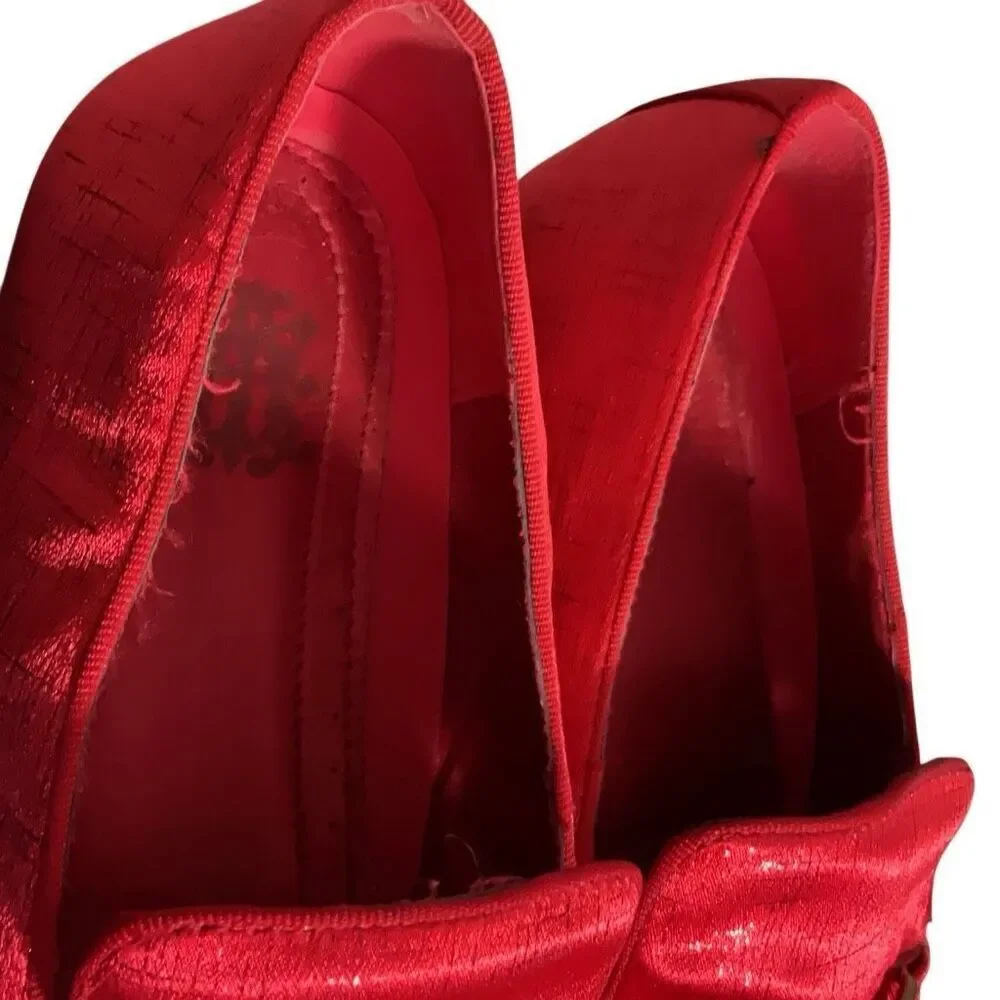 Dolce Vita Red Gold Textured Metallic Loafer Rectangular Bit Smoking Loafers 12